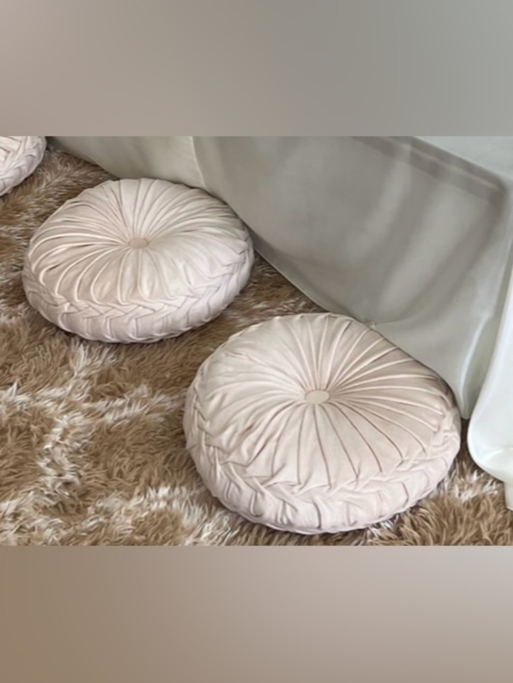 Nib 2pc Solid Color Throw Pillow, 3D Pumpkin Round Velvet Cushion
